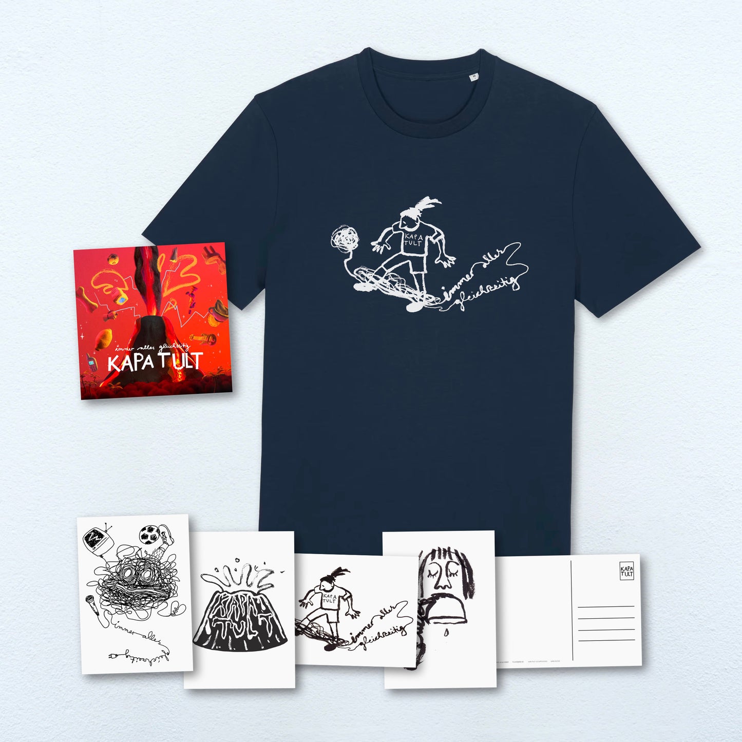 Kapa Tult - Immer alles gleichzeitig - CD + Shirt + Postkarten Bundle (individuell signiert)
