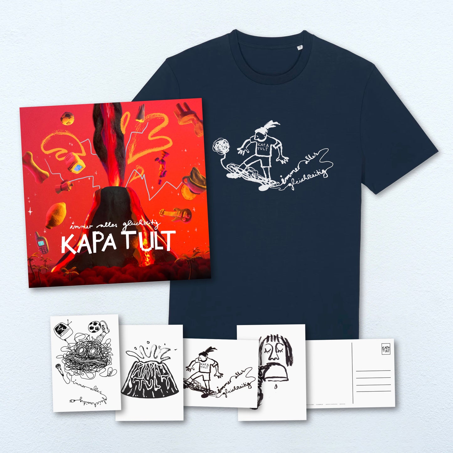Kapa Tult - Immer alles gleichzeitig - LP + Shirt + Postkarten Bundle (individuell signiert)
