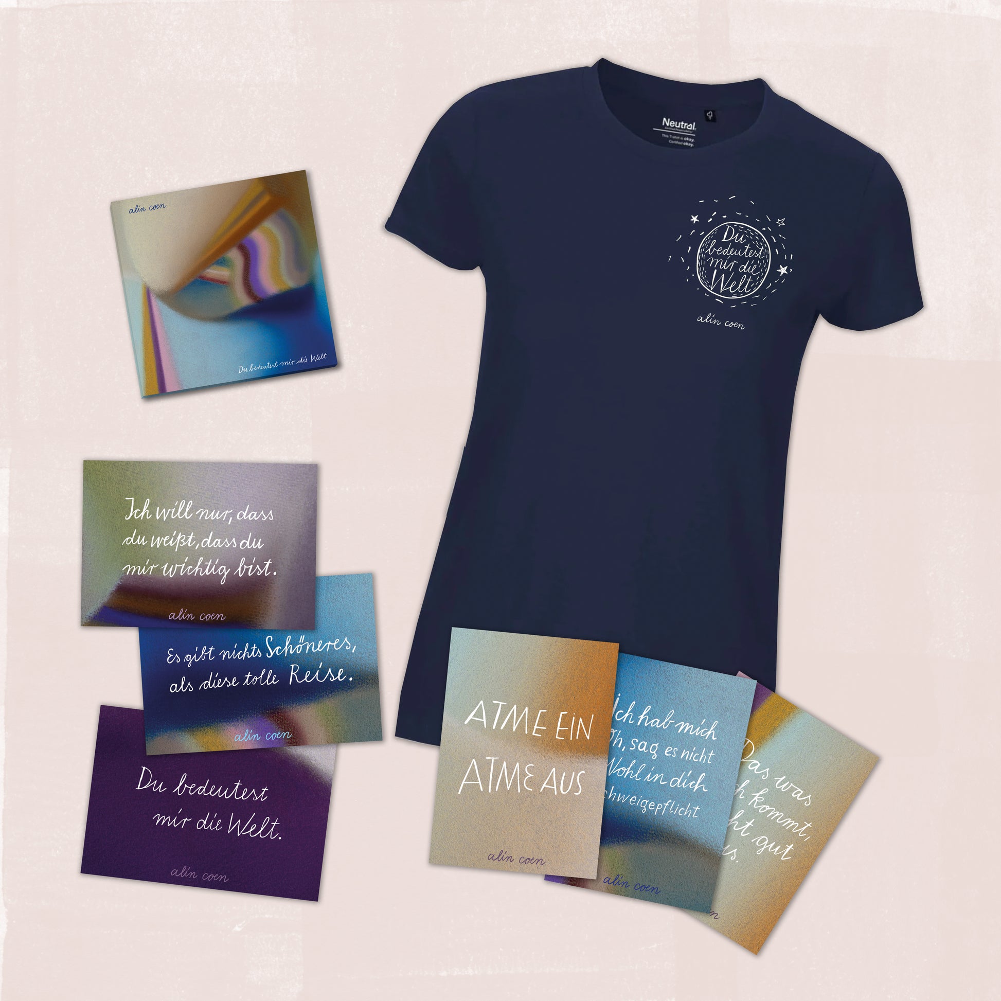 Alin Coen - Du bedeutest mir die Welt - CD + Shirt Frauen + Postkarten Bundle (signiert)