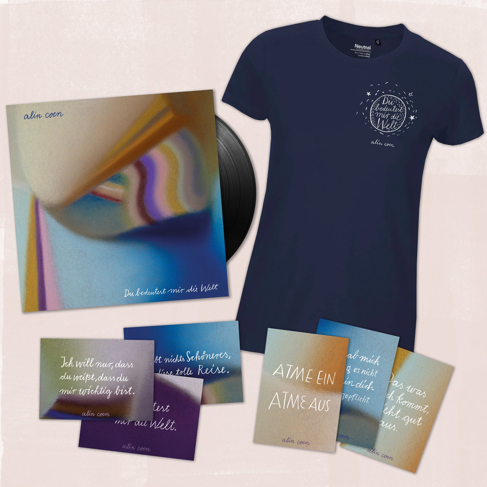 Alin Coen - Du bedeutest mir die Welt - LP + Shirt Frauen + Postkarten Bundle (signiert)